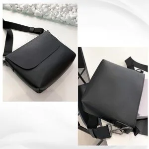 Leather Flap Messenger Bag for Men - Image 3